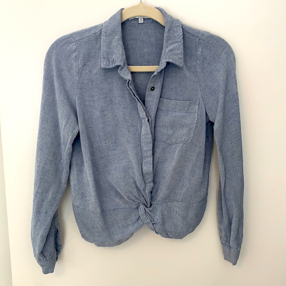 Heartloom Twist-Front Button Down